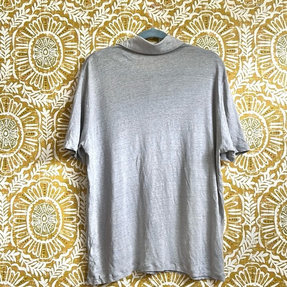 Phil Petter Short Sleeve Fine Linen Jersey Polo Shirt in Gray size XL - Picture 6 of 9